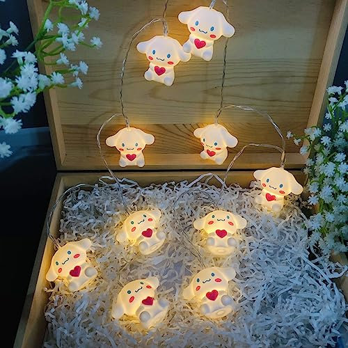 Riaxuebiy Niedliche Hund Lichterketten Hund Nachtlicht 20er LED Hund Lampe für Kinderzimmer Baby Zimmer Party Dekoration (Weiß Hund)