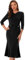 Allegra K Vintage Bodycon Fishtail Dress for Women's 3/4 Sleeve Work Church Cocktail Dresses Black XL
