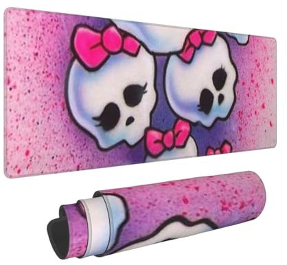 LAMAME Pink Girls Skull stampato Mouse Pad Oversize Gaming Mouse Pad Desktop protector
