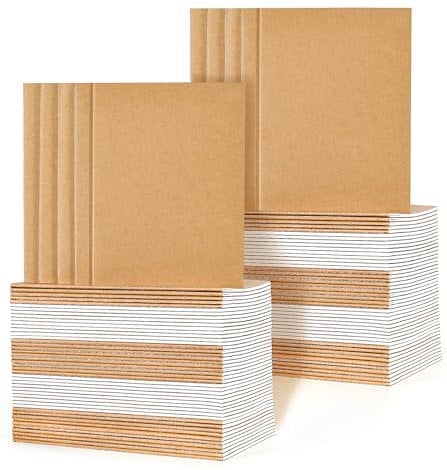 VEESUN Notizbuch A5 Blanko Seiten: 100er Pack Notizblock Skizzenbuch Kraft Cover Notizheft für Kinder und Erwachsene Tagebuch für Schule Büro Reisen Zeichnen Back to School Geschenk