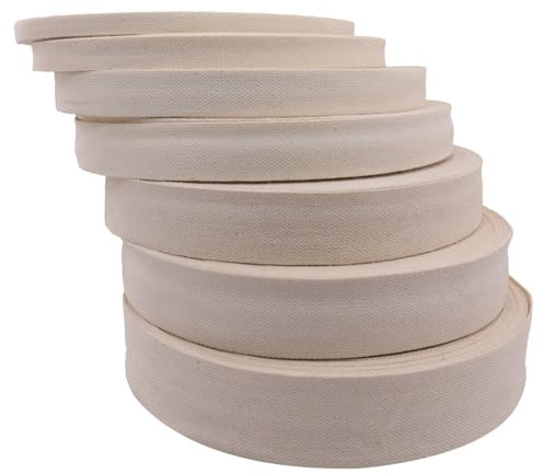 Rockreyoa 50 Meter 1 Rolle Baumwoll Gurtband Twill-Band Baumwollgewebe Schrägband Einfassband Köperband Baumwolle Textilband für Nähen Basteln Handwerk Heimdekoration Geschenkverpackungen 4.0cm