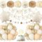 Geburtstag Dekorationen für Frauen Mädchen,Sand Weiß Gold Geburtstag Dekorationen,Happy Birthday Girlande Party Dekorationen,Beige Gold Ballons Pompom Kuchen Dekorationen,Baby Dusche Dekorationen