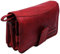 Hill Burry Leder Umhängetasche | Reisebrieftasche - Travel/Wallet aus naturgegerbtem hochwertigem Rindsleder | Organizer - Handgelenktasche/Dokumententasche | Geldbörse Portemonnaie (Rot)