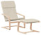 Relaxsessel mit Hocker Creme Stoff, 3154412