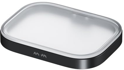Seifenschale aus Satiniertem Glas für Wandmontage, Milchglas Matt, Halterung in Schwarz Matt AM.PM Func A8F342022