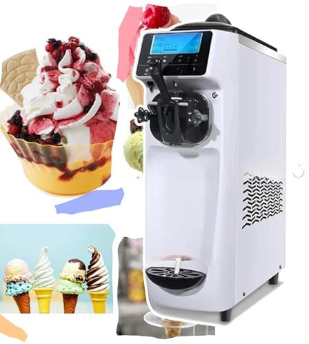 WhAeoy Commercial Ice Cream Machine- 16L/H Production,1150W Automatic Soft And Hard Serve Ice Cream Maker, 5In LCD Operation Screen, Low Noise, Energy Saving,For Cafes,Restaurants,Buffets,A
