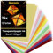Qiareoiu Transparentpapier Bunt, Transparentpapier a4, Pergamentpapier zum Bedrucken, Transparentpapier 12 Farben inkl. Gold & Silber, Pergamentpapier zum Basteln von Laternen, 24 Blatt