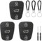 3 Stück Autoschlüssel Tastenfeld für Hyundai i30 i20 i10 ix20 ix35 Kia Sportage Ceed Soul Rio Picanto Schlüsselgehäuse 3 Tasten Fernbedienung Gehäuse Auto Schlüssel Hülle Gummi mit Schlüsselanhänger