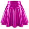 bridesmay Damen Glitzer Metallischer Mini Faltenrock 2024 Karneval Kostüm Mini Kurz Skater Rock Fuchsia 2XL