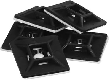 Klebebasis für Kabelbinder, 28 x 28 mm, Schwarz, Beutel mit 100 Stück