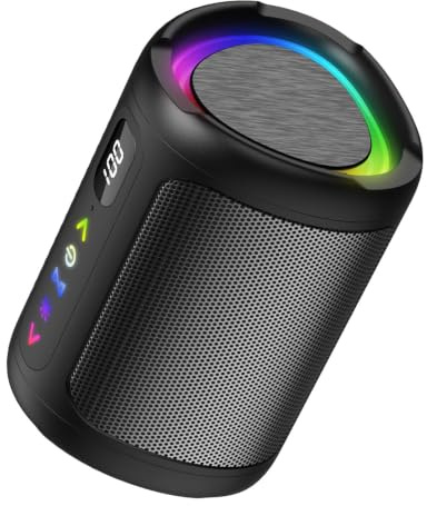 aowoka Bluetooth Speaker, 2026 Portable Wireless Speakers With Led Light, Bluetooth 5.4, 15H Playtime, Enhanced Bass, IPX7 Waterproof, Outdoor Speaker for Travel, Sport, Party, Biking.