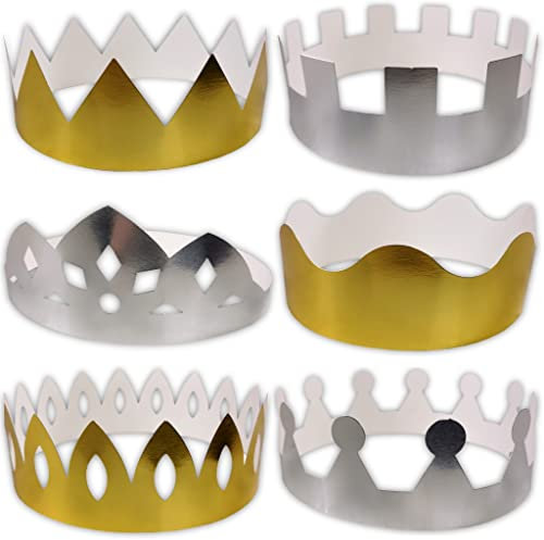 BCreativetolearn Kronen zum Selbermachen, 6 Silber und 6 Gold.