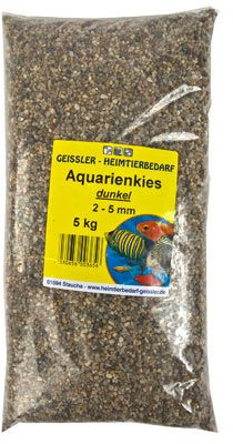 Geißler Aquarienkies 2-5mm dunkel 25 kg, Bodengrund