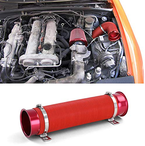 Cold Air Performance Kit Air Intake Flex Rohr Rot Universal für Sport Luftfilter