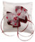 edles Ringkissen zur Hochzeit weiß bordeaux mit Perlen Organza RK0022
