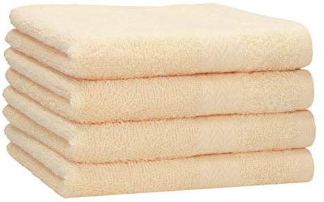 Betz 4 Stück Handtücher Premium 100% Baumwolle 4 Handtücher Farbe beige