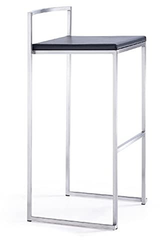 Casa Padrino Designer Barstuhl Eckig Kunstleder Schwarz, Barhocker stapelbar