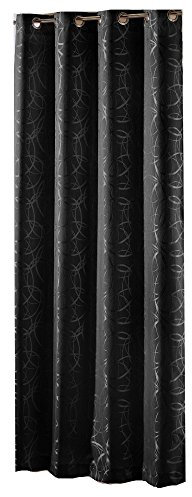 RF My Home Rally Fashion Lennard Ösenschal Schwarz 140735-4 Deko Vorhang Gardine Ösen Schal Ösenvorhang Ösengardine 135 x 245 cm
