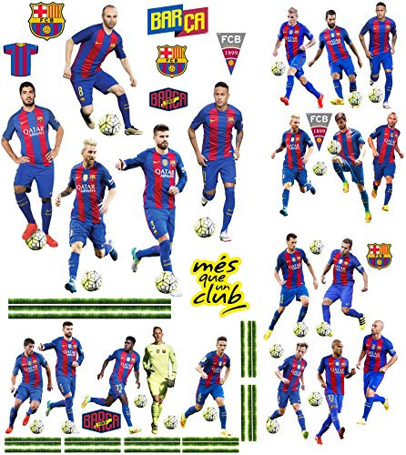 alles-meine.de GmbH 65 TLG. Set XL Fensterbilder Fußball Mannschaft - FCB - FC Barcelona - Fußballverein - zum Spielen & als Deko - Sticker Fenstersticker Aufkleber - sel..