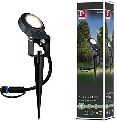 Paulmann 93934 Foco Plug & Shine Sting IP67 3000K 6W 24V ángulo de irradiación 100° 93934 iluminación exterior LED estaca iluminación para jardín