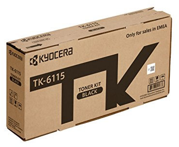 Kyocera TK-6115 Drucker Toner Schwarz. Original Tonerkartusche 1T02TVBNL0. Toner Drucker Multifunktionsgerät kompatibel für M4125idn, M4125idn, M4132idn und M4132idn. Für bis zu 15000 Seiten