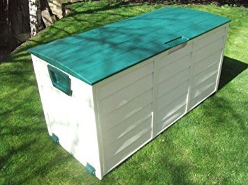groundlevel.co.uk Weatherproof easy move XL garden storage box - Green Lid