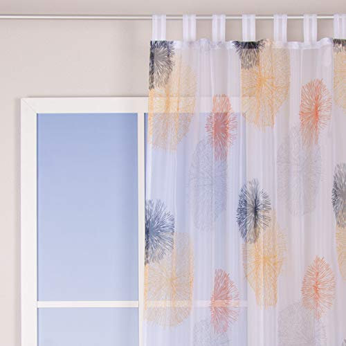 SCHÖNER LEBEN. Schlaufenschal Feuerwerk Kreise orange 140x245cm