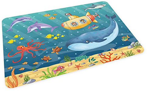 stabiles Vinyl Tischset Unterwasser Kinder Platzset Platzdeckchen - BPA frei - abwaschbar reißfest farbecht - Kita Kindergarten Wimmelbild