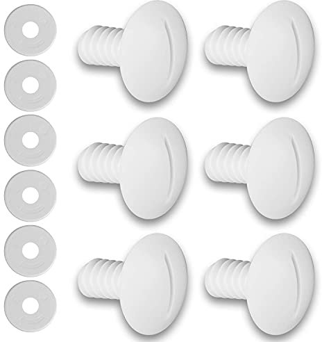 Tiardey Vis de Roue en Plastique pour Nettoyeur de Piscine Polaris 180/280 avec rondelles supplémentaires 6 pièces pièces de Rechange pour Nettoyeur de Piscine C55 C-55, Blanc