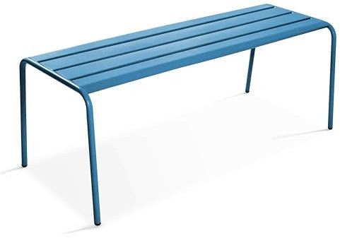 Gartenbank aus Metall, Pacific Blau