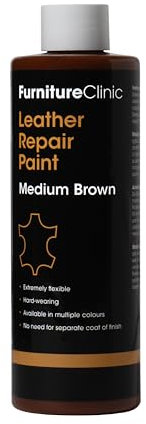 Furniture Clinic Leather Repair Paint & Dye | Self Seal Colourant for Quick and Easy Leather Repair | Suitable for Sofas, Car Seat, Shoes, Handbag, and More