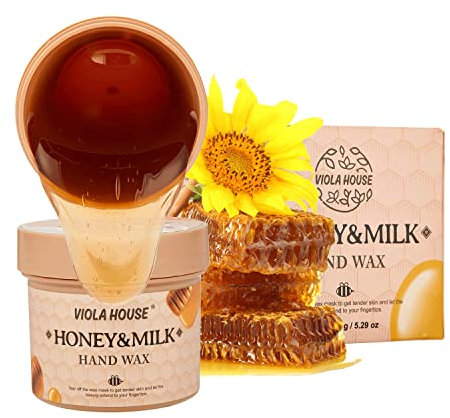 VIOLA HOUSE Maschera Esfoliante per Mani - Cera Peeling Trattamento Intensivo per Mani Screpolate, Secche e Invecchiate | Idratazione Profonda con Miele & Latte,150g