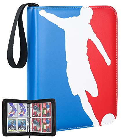 LUFEIS Sammelkarte Album Fussball, Fußballkarten Album, SammelkartenAlbum, Transparente Karten Aufbewahrungstasche, Binder Sammelheft, 50 Seiten 400 Karten Kapazität, Blitz