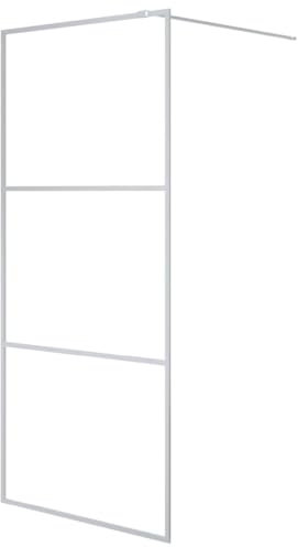vidaXL Paroi de Douche Ecran Cloison Cabine de Douche Salle de Bain Intérieur Résistance aux Eclaboussures Argenté 90x195 cm Verre ESG Transparent