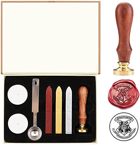 MeYuxg Harry Potter Stempel Siegelwachs Set, Hogwarts Magic School Wachssiegel Stempel für Harry Styles, Harry Potter Weihnachtsdeko, Einladungskarte, Geschenkbox
