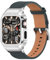 SUPLINK Étui et bracelets en acier inoxydable compatibles avec les bracelets Apple Watch de 44 mm, 42 mm, bracelet en cuir robuste pour iWatch Series SE 6 5 4 3 2 1 pour homme