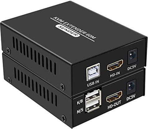 60M HDMI KVM Extender su Cat5e Cat6 1080P HDMI USB KVM Extender Trasmettere con Loop out Supporto USB Tastiera Mouse Estensione
