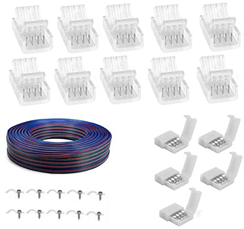 Connettore a barra di luce LED Set 4pin 8mm raccordo a cavo impermeabile 4pinRGB colore luce con estensione del cavo 22AWG per 12/24v 50503528 RGBWW LED. (4pin8mm)
