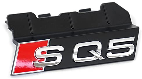 Audi 80A853736E2ZZ Schriftzug SQ5 Kühlergrill Clip Emblem Logo Plakette, Chrom/rot, für Facelift ab 06/2020