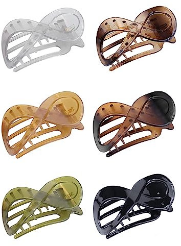 Kavya Pince Cheveux 6 Pcs Pince À Cheveux Femme, Antidérapant Pince Pour Cheveux, Cheveux Épais Et Fins Hair Clip Français Accessoire Cheveux Femme (Brillant)