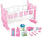 My Little Baby Dolls Bed Kids Pink Rocking Cradle Crib Cot Girls Toy with Accessories