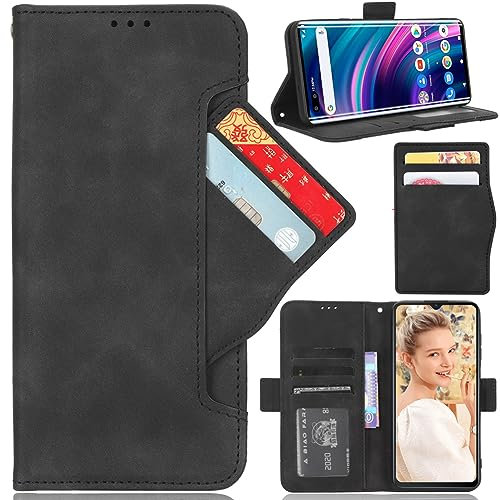 BAILI Lederhülle für Fairphone 5 Hülle, Tasche Cover Etui Handyhülle für Fairphone 5, Schwarz