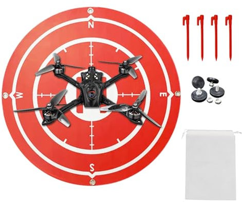 Drone Landing Pad, Drohnen Landeplatz, Faltbare Landing Pads, Faltbar Landeplattform, Drohnen Landeplatz Zubehör, Erstellen Sie Schnell Den Richtigen Landeplatz, Durchmesser 60 cm, Rot