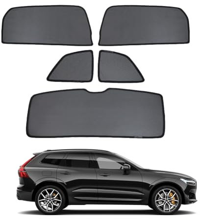 Parasol Coche Infantil Lateral Protector Solar para Volvo XC60 2ND 2017-2023 Parasol Ventana con Imanes Protección UV Accesorios Negro Parasol Protección para Bebé Mascotas,5pcs