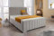 Wing Panel Bed | Plush Velvet Fabric Bed Set With Vertical Liner Wing Headboard | Upholstered Base With 10 Inch Memory Foam Mattress | 19.5 Inch Footboard ottoman Storage (Silver, 3ft Single)