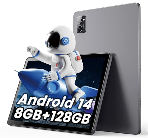 Azeyou Tablet 10 Zoll Android 14, 8GB RAM+128GB ROM(1TB TF), Octa-core, WiFi 6+5G WiFi Tablet PC, 6000mAh Akku, BT5.0, 2 Jahre Garantie