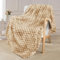 Exclusivo Mezcla Kuscheldecke Fleece Decke, Flauschige Sofadecke 130 x 170 cm, Jacquard-Überwurfdecke Wohndecke Tagesdecke, Warm und Leicht für Ganzjahreszeit, Kamel