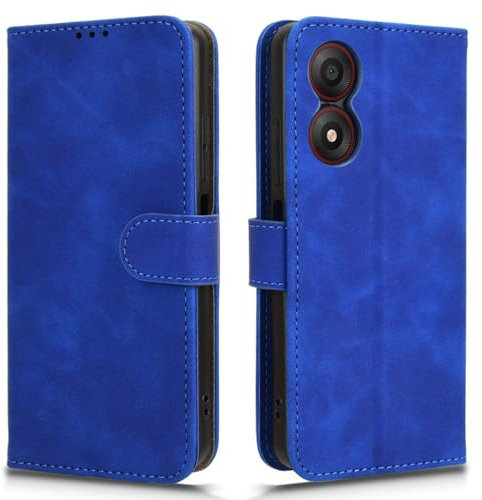 Cover Compatibile con ZTE Blade A34 schermo display 6.6 Custodia STAND flip LIBRO gel silicone PORTAFOGLIO magnetica protezione eco pelle porta carte vano card (Blu)