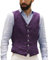 AeoTeokey Gilet in lino da uomo, estivo, vintage, retrò, business, feste, vestibilità regolare, viola., S