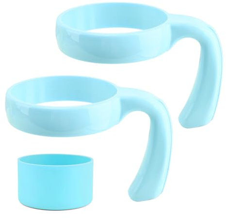 20 oz Tumbler Handle, Anti Slip Travel Mug Grip Cup Holder, Cup Handles for Vacuum Insulated Tumblers, Car Cup Holder Friendly, Improved Grip, Tumbler Mugs Attachment(Light Blue)
